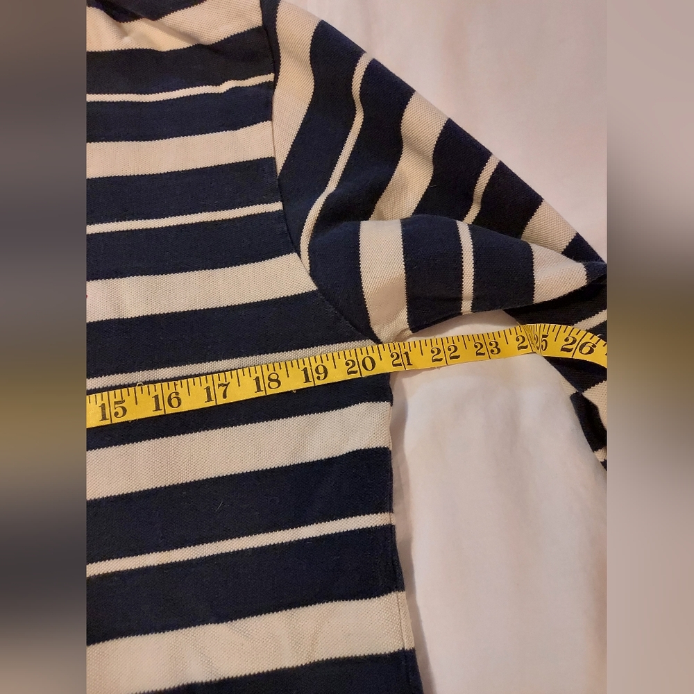 Ralph Lauren Black and Cream Striped Polo - Picture 4 of 5